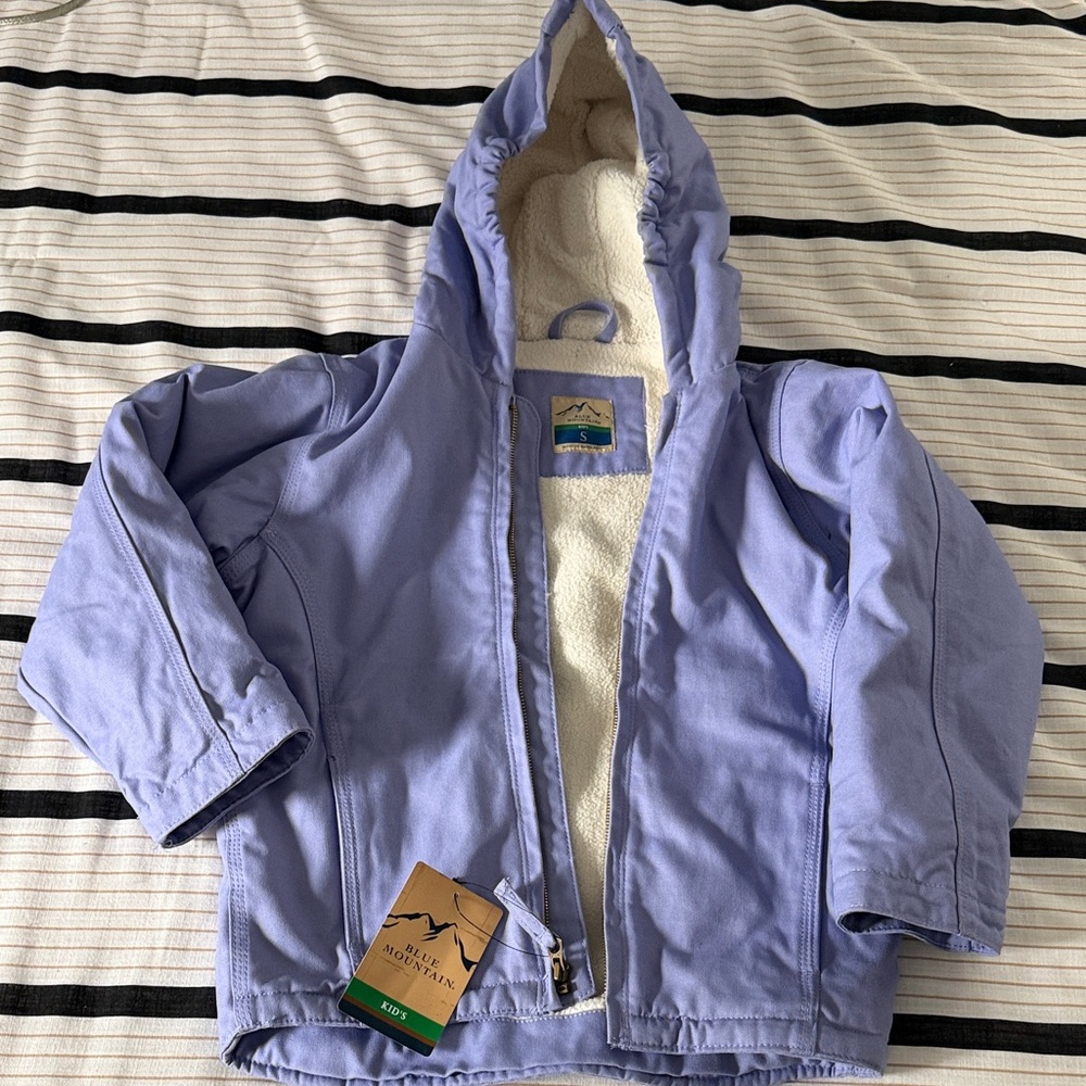 Kids Mountain S Lavender Hooded Puffer Jacket